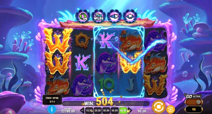 Manta Mayhem – wygrana w Free Spins ze Sticky Wild