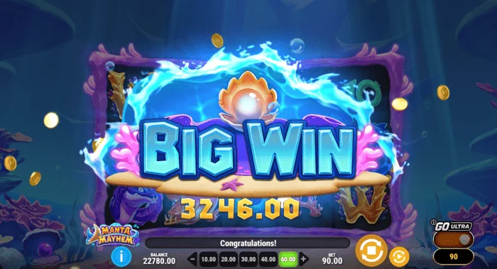 Manta Mayhem – duża wygrana w Free Spins z mnożnikiem x10